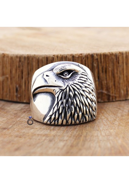 925 Ayar Gümüş Kartal Desenli Erkek Yüzük