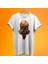 Maskeli Kuru Kafa Baskılı %100 Pamuk Oversize T-Shirt Büyük Beden Tişört 1