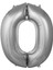 Partipan 0 Rakam Folyo Balon Gümüş 76 cm 1