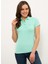 GTP-IY021 Kısa Kol Polo Yaka Slim Fit Yeşil Kadın T-Shirt 4