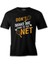T-Shirt Tenis - Don't Make Me Come To Net Siyah Erkek Tshirt 1