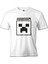 T-Shirt Minecraft - Creeper Stencil Beyaz Erkek Tshirt 1