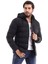 Erkek Kapüşonlu Siyah Su ve Rüzgar Geçirmez Regular Şişme Kaban&mont 2
