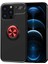 - Apple iPhone 13 Pro Max - Kılıf Yüzüklü Karbon Ravel Silikon Kapak - Siyah-Kırmızı 1