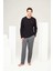 Erkek Siyah Yuvarlak Yaka Pijama Takımı 1