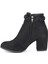 Woggo 501 Süet 6 cm Topuk Kadın Bot Ayakkabı Siyah