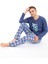 Erkek Baskılı Pijama Takımı Uzun Kollu Tampap 2170 2