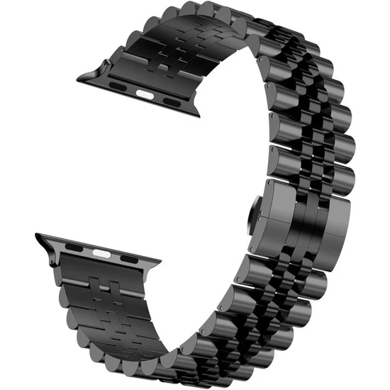AktarMobile Apple Watch 7 6 Se 5 4 3 2 1 - 42 / 44 / 45 mm Uyumlu Metal Kordon Rolex Style Kayış Jubilee Bilezik