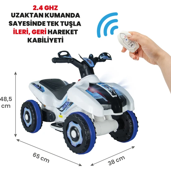 UJ Toys Ujtoys  Uzaktan Kumandalı Akülü Atv 6V Ranger-Siyah