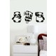 Numa Concept Panda 3lü Duvar Dekoru Siyah Ahşap Lazer Tablo-Yeni 10,14X11,49 cm