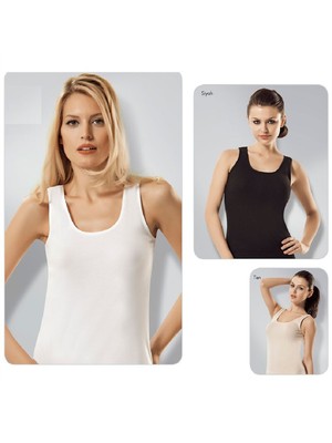 Tutku 6'Lı Paket Kadın Ribana Atlet Beyaz