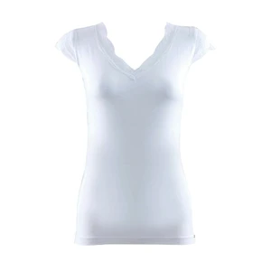 BLACKSPADE 1348 BAYAN DANTEL YAKA DANTEL KOL BEYAZ T-SHİRT