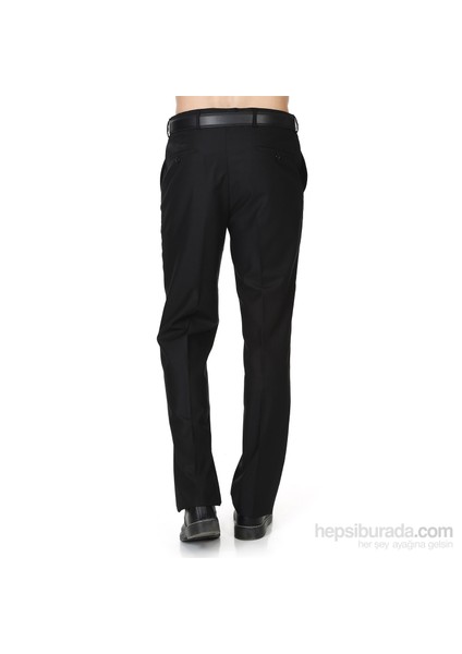 Erkek Siyah Klasik Kesim Cepli Kumaş Pantolon modelleri