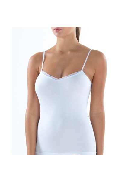 1365 BAYAN COMFORT ELEGANCE İNCE ASKI KREM ATLET