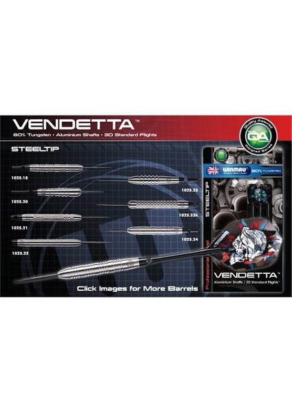 Vendetta %80 Tungsteng Çelik Uçlu Dart (profesyonel Seviye)