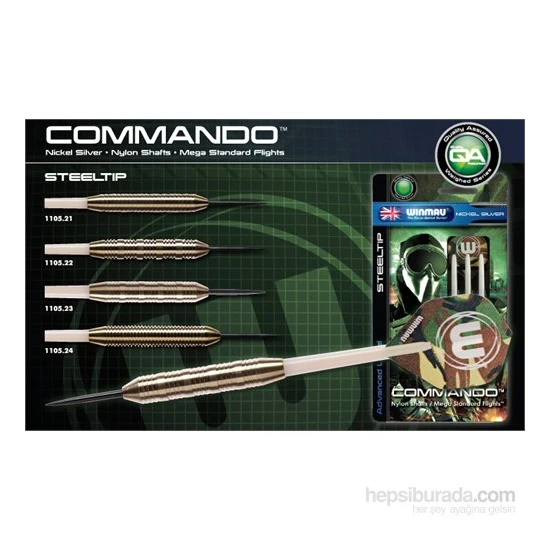 Winmau Commando Nikel Gümüş Çelik Uçlu Dart (ileri Seviye)