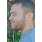 Sacce Scarves & Accessories Gümüş Renkli Küçük Boy Çelik Erkek Halka Küpe Tekli
