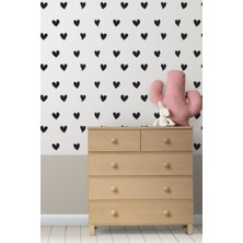 Lizpo Decor Kalp Yağmuru Duvar Sticker Bebek Çocuk Odası Dekoratif Koyu Gri Çıkartma Sticker, 3-4-5cm 140 Adt