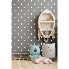 Lizpo Decor Yağmur Damlası Duvar Sticker Bebek Çocuk Odası Dekoratif Çıkartma Hardal Sticker, 3X5CM 100 Adt
