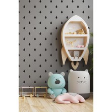 Lizpo Decor Yağmur Damlası Duvar Sticker Bebek Çocuk Odası Dekoratif Çıkartma Siyah Sticker, 3X5CM 100 Adt