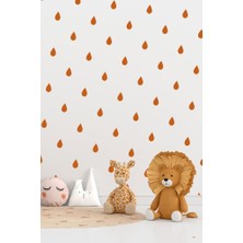 Lizpo Decor Yağmur Damlası Duvar Sticker Bebek Çocuk Odası Dekoratif Çıkartma Taba Sticker, 3X5CM 100 Adt