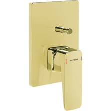 Artema Root Square A4275223 Ankastre Banyo Bataryası, Sıva Üstü, Altın