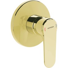 Artema Root Round A4272823 Ankastre Duş Bataryası, Sıva Üstü, Altın