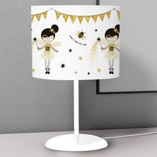 instababyrooms Peri Kız Desenli Çocuk Odası Dijital Baskılı Çocuk Odası Masaüstü Abajur Avize