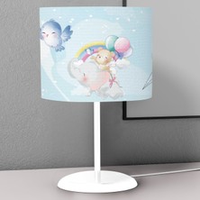 instababyrooms Mavi Rengarenk Balon Desenli Çocuk Odası Dijital Baskılı Çocuk Odası Masaüstü Abajur Avize