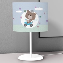 instababyrooms Araba Kahverengi Ayı Desenli Çocuk Odası Dijital Baskılı Çocuk Odası Masaüstü Abajur Avize