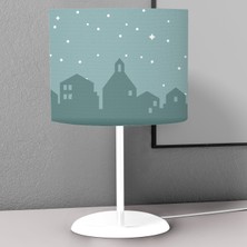 instababyrooms Yeşil Ev Desenli Çocuk Odası Dijital Baskılı Çocuk Odası Masaüstü Abajur Avize