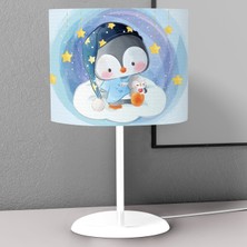 instababyrooms Sarı Yıldızlar ve Penguen Desenli Çocuk Odası Dijital Baskılı Çocuk Odası Masaüstü Abajur Avize