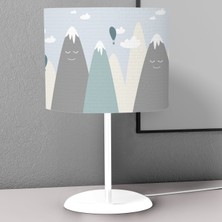 instababyrooms Dağ ve Ağaç Desenli Çocuk Odası Dijital Baskılı Çocuk Odası Masaüstü Abajur Avize