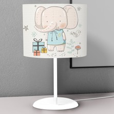 instababyrooms Fil ve Hediye Kutu  Desenli Çocuk Odası Dijital Baskılı Çocuk Odası Masaüstü Abajur Avize