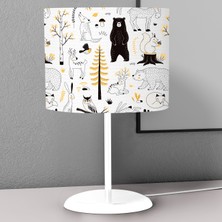 instababyrooms Kutup Ayısı Geyik  Desenli Çocuk Odası Dijital Baskılı Çocuk Odası Masaüstü Abajur Avize