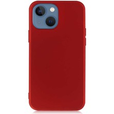 Case World Apple iPhone 13 Kapak Premium Rubber Silikon Kılıf - Kırmızı