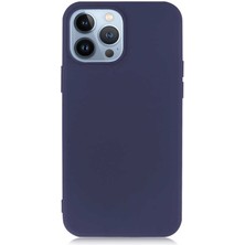 Case World Apple iPhone 13 Pro Max Kapak Premium Rubber Silikon Kılıf - Lacivert