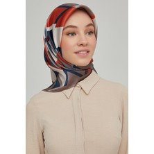 Armine 2021/22 Sonbahar Kış Serisi Geometrik Desen Ipek Twill Eşarp 8664D-27