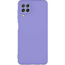 Case World Samsung Galaxy M32 ile Uyumlu Kapak Içi Kadife Lansman Lux Silikon ile Uyumlu Kılıf - Lila