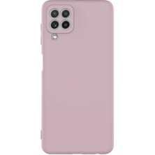 Case World Samsung Galaxy M32 ile Uyumlu Kapak Içi Kadife Lansman Lux Silikon ile Uyumlu Kılıf - Pudra