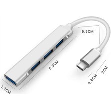 Microcase Type-C To USB 3.0 4 Port Çoklayıcı Hub Aluminyum Slim Kasa AL2584