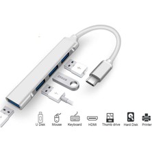 Microcase Type-C To USB 3.0 4 Port Çoklayıcı Hub Aluminyum Slim Kasa AL2584