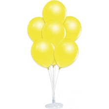 Bal10 Dünyası Balon Standı ve 7 Adet  Metalik Sarı Balon Seti