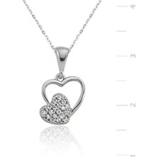 Gumush Gümüş Kalpli Bayan Kolye