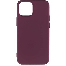 Case 4U Apple iPhone 13 Mini Kılıf Klasik Mat Renkli Yumuşak Premier Silikon Mürdüm