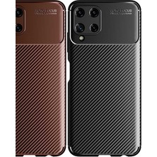 Case 4U M32 Kılıf Rugged Armor Karbon Desenli Lüx Negro Silikon Arka Kapak Kahverengi