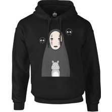 Lord T-Shirt Sprited Away - Kaonashi Siyah Erkek Fermuarsız Kapşonlu