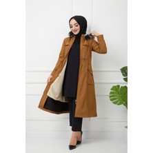 Vibeys Collection Taba Içi Kürkü ve Su Geçirmez Bayan Kışlık Mont & Kaban
