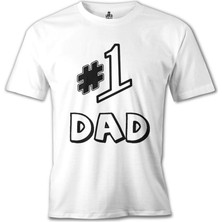 Lord T-Shirt Number 1 Dad Beyaz Erkek Tshirt