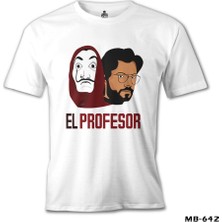 Lord T-Shirt La Casa De Papel - El Profesor Beyaz Erkek Tshirt